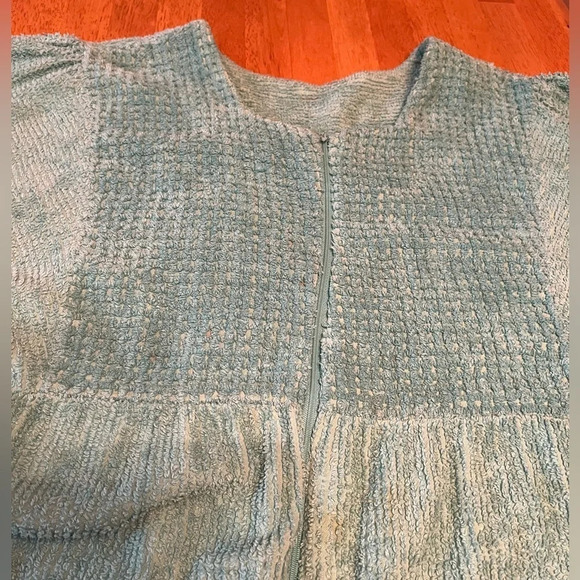Adonna terry cloth grannycore modest maxi robe with front t zipper, size Large. - Picture 3 of 7
